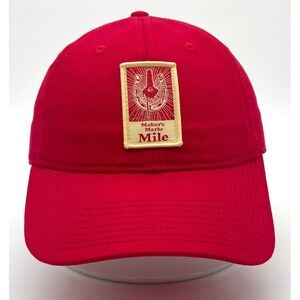 Maker's Mark Mile Cap Men's One Size Fits‎ Red Adjustable Strapback Baseball Hat